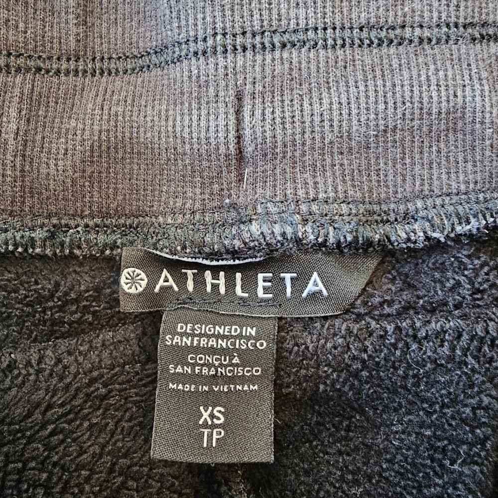Athleta Size XS Recover Cozy Jogger Pull On Black Fleece w/ Pockets Super Warm! - Picture 7 of 10